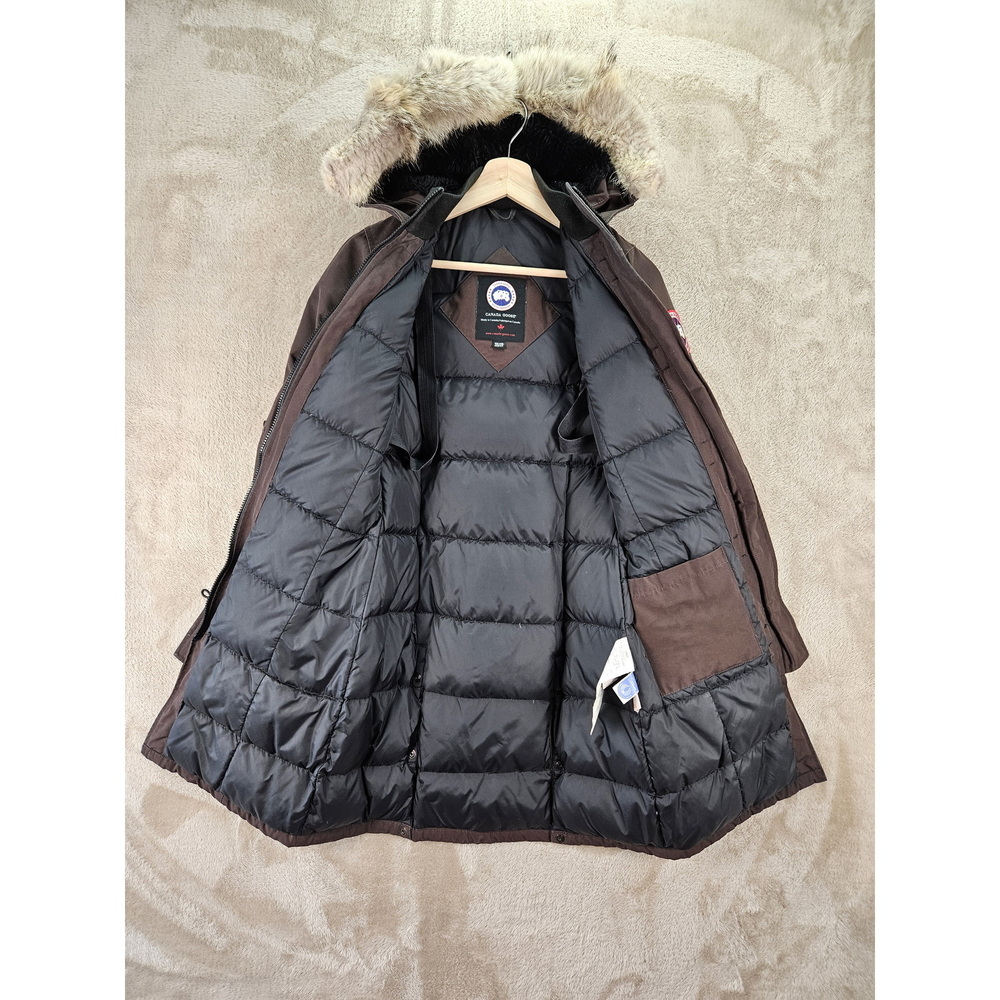 Canada Goose Down Jacket Parka Coyote Fur Hooded Women's Size 2XS - Picture 4 of 10